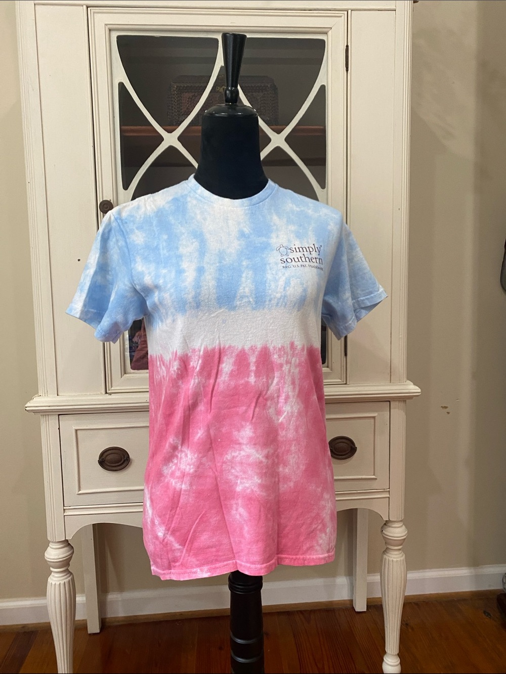 Simply Southern Tie-Dye Tee in Blue & Pink